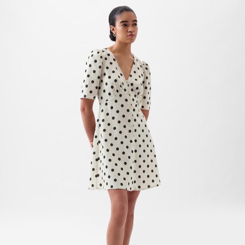 NWT GAP Linen-Blend Button Mini Dress XL